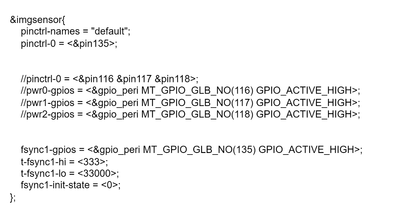 Image Sensor 控制器设备树