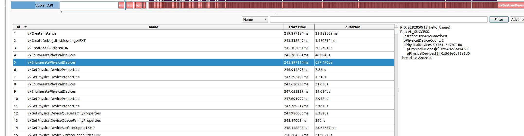 图 11：Vulkan API Trace